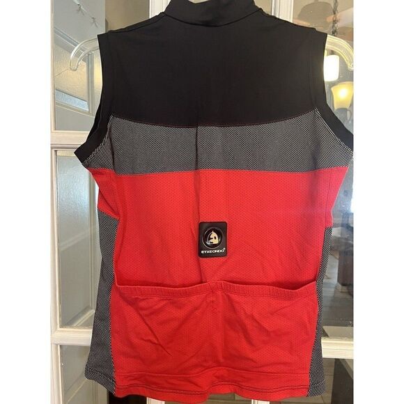 Etxeondo womens Red Black cycling wind vest Large Dd - Picture 6 of 8